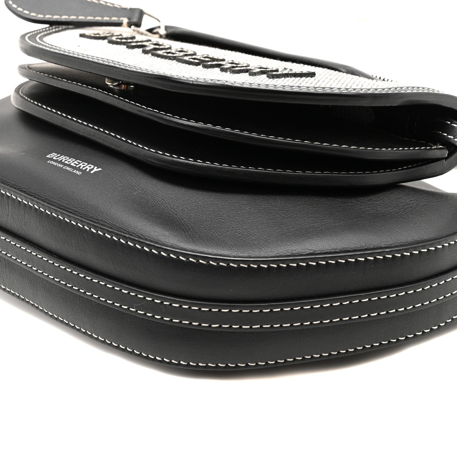 Burberry Canvas Horseferry Print Double Olympia Shoulder Bag Black 9 of 9