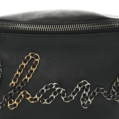 Chanel Calfskin Chain 20s Signe Waist Bag Black 8 of 10