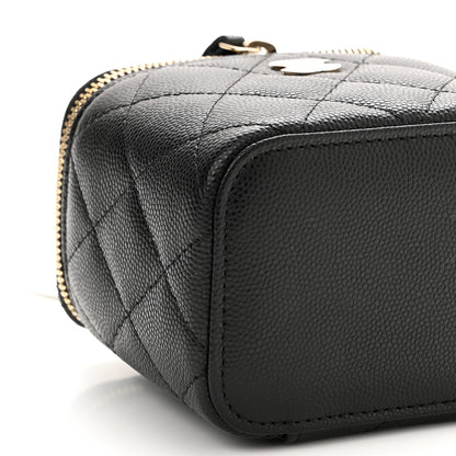 Chanel Caviar Quilted Mini Vanity Case With Chain Black 9 of 11