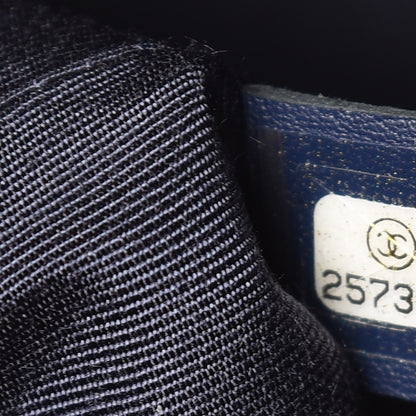 Chanel Tweed PVC Patent Chevron Quilted Medium Gabrielle Hobo Blue 8 of 9