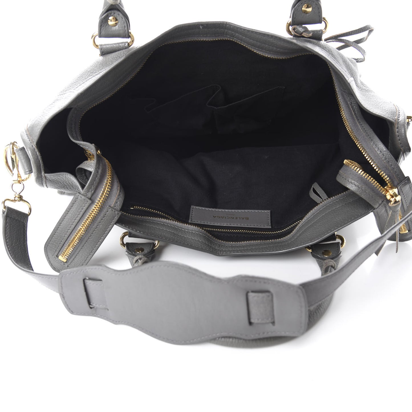 Chevre Gold Metallic Edge Hardware City Gris Acier