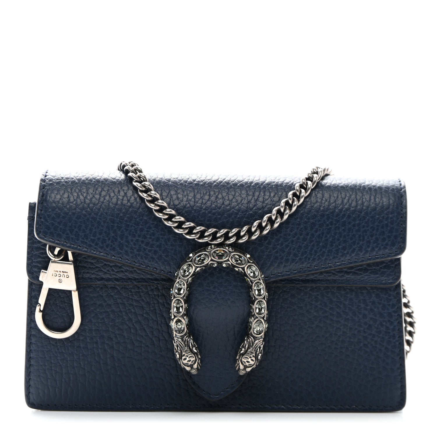 Gucci Dollar Calfskin Crystal Super Mini Dionysus Shoulder Bag Blue Agata Black Diamond 1 of 9