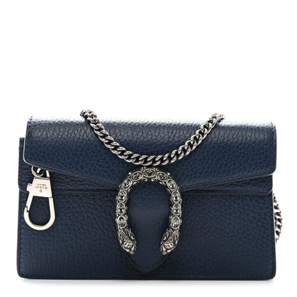 Gucci Dollar Calfskin Crystal Super Mini Dionysus Shoulder Bag Blue Agata Black Diamond 1 of 9