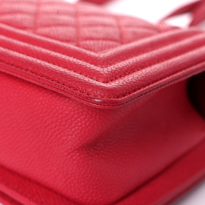 Chanel Caviar Quilted Small Boy Flap Red 12 of 15