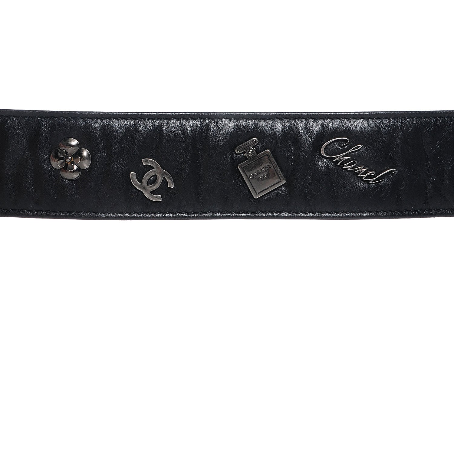 Chanel Leather CC Lucky Symbols Belt 95 38 Black 5 of 5