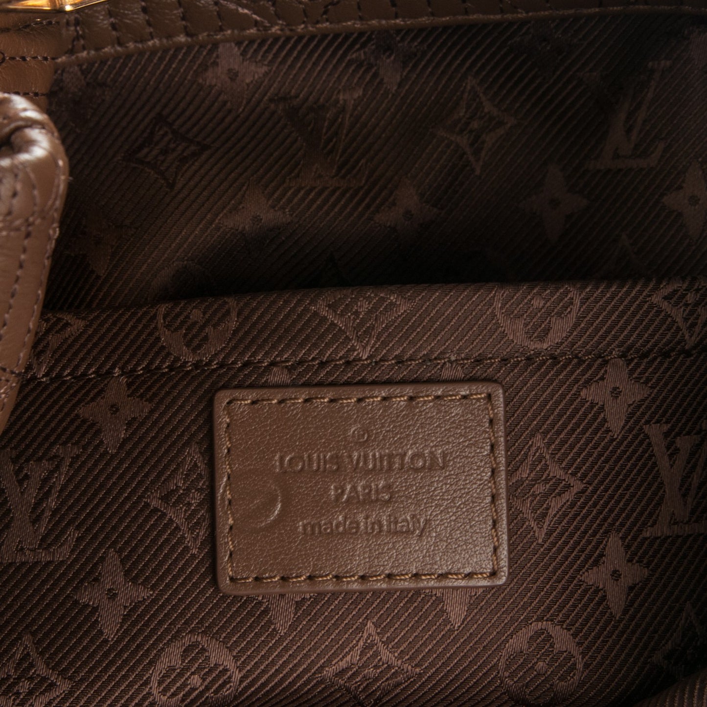 Calfskin Quilted Monogram Altair Clutch Beige