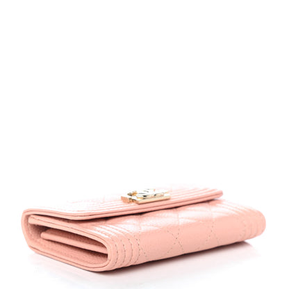Chanel Caviar Quilted Boy Card Holder Wallet Light Pink 3 of 4
