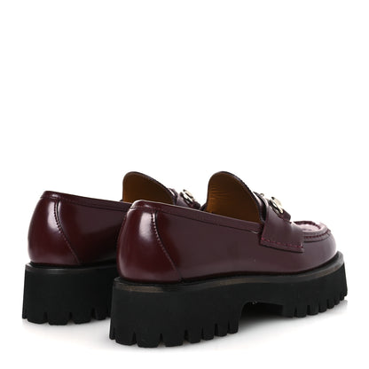 Gucci Cordovan Lux Womens Horsebit 45mm Platform Loafers 36.5 Vintage Bordeaux 5 of 15