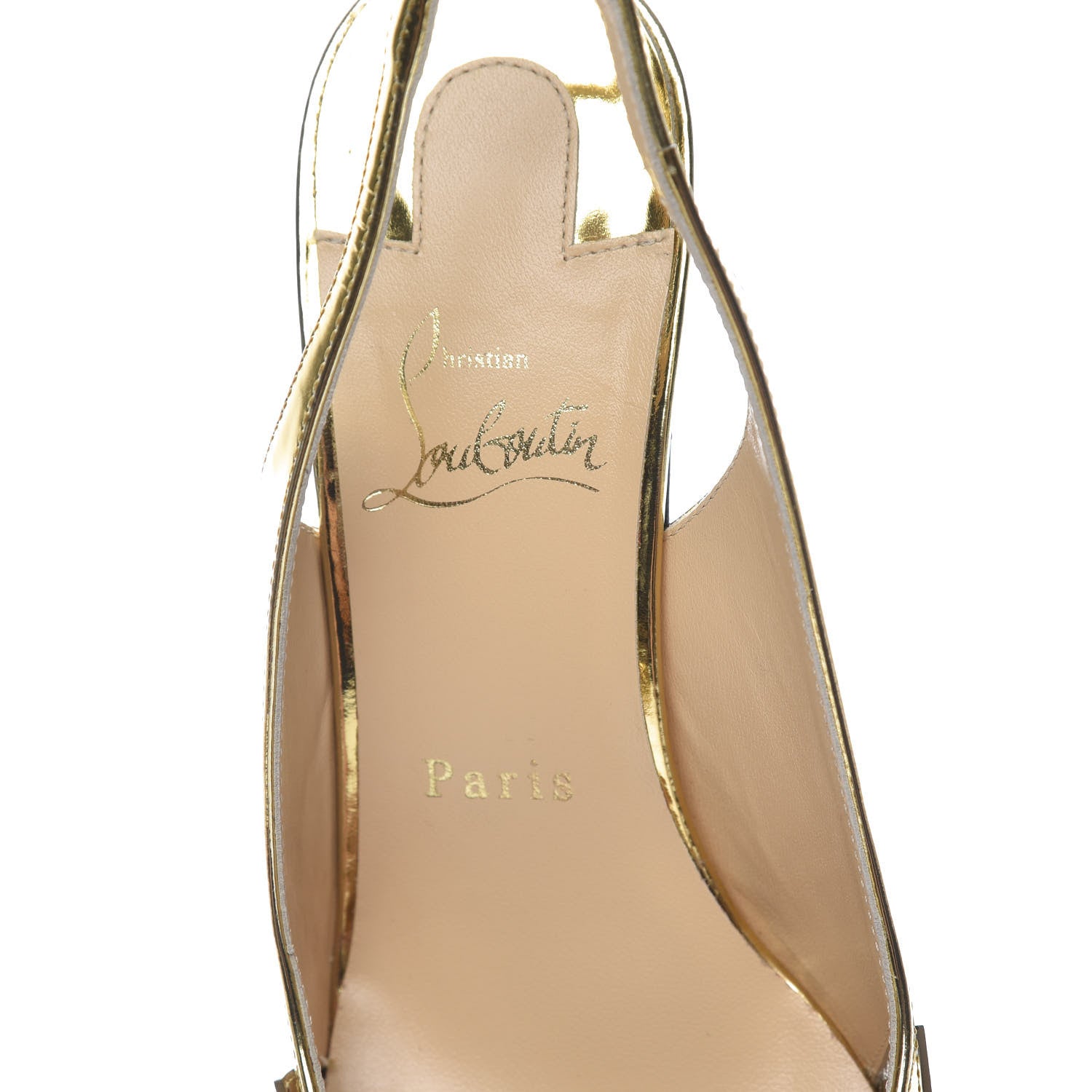 Christian Louboutin Rete Specchio Frescobella 70 Pumps 37 Gold 8 of 9