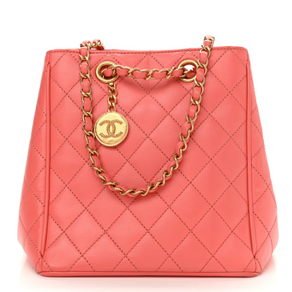 Chanel Calfskin Quilted Bucket Bag Pink 4 of 11
