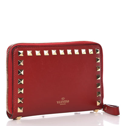 Valentino Garavani Calfskin Medium Rockstud Organizer Zip Around Wallet Rosso Valentino 3 of 10