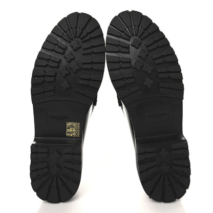 Saint Laurent Glazed Calfskin Le Loafer 15 Penny Slippers 38.5 Black 6 of 10
