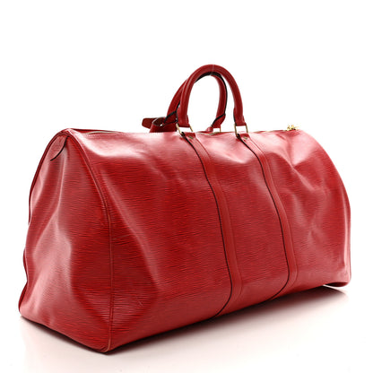 Louis Vuitton Epi Keepall 55 Castillan Red 2 of 10