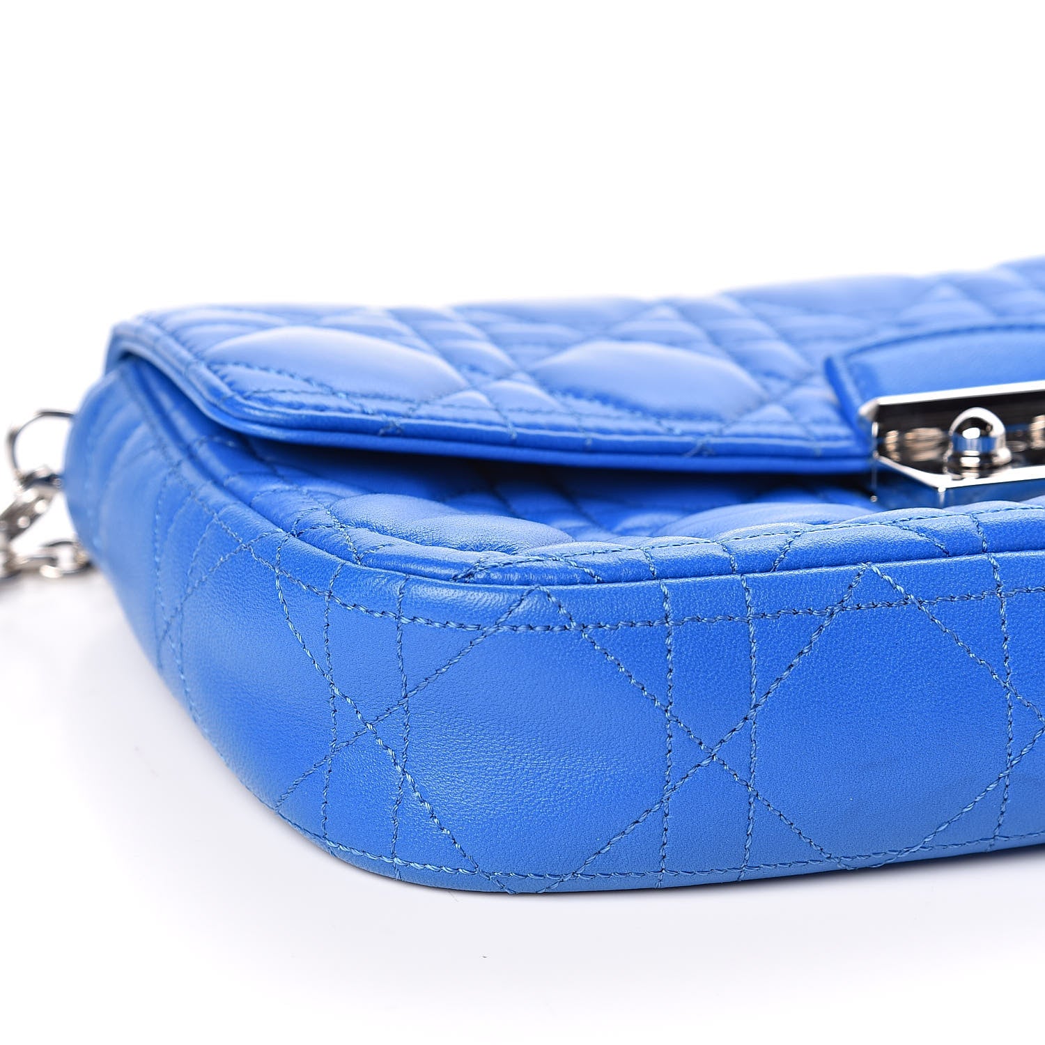 Christian Dior Lambskin Cannage Miss Dior Promenade Pouch Blue 8 of 9