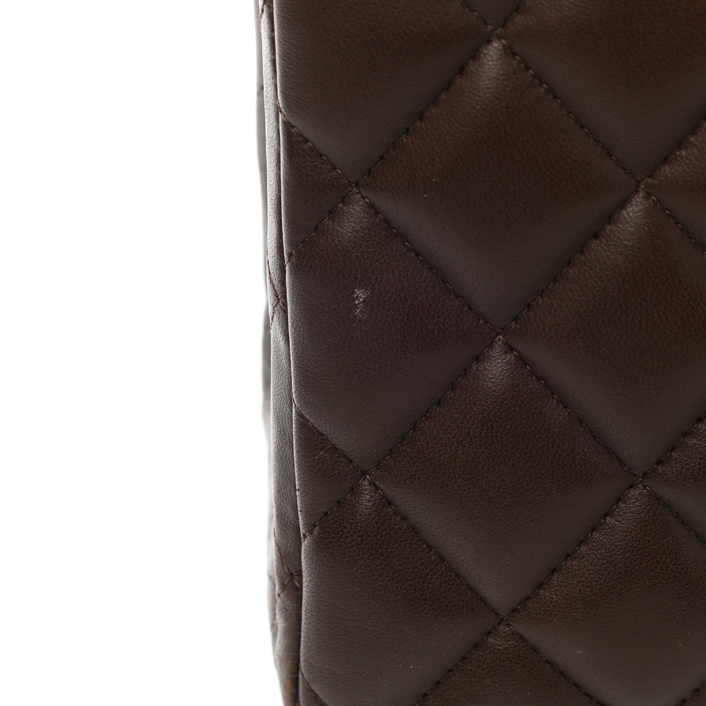 Lambskin Quilted Jumbo Single Flap Dark Brown