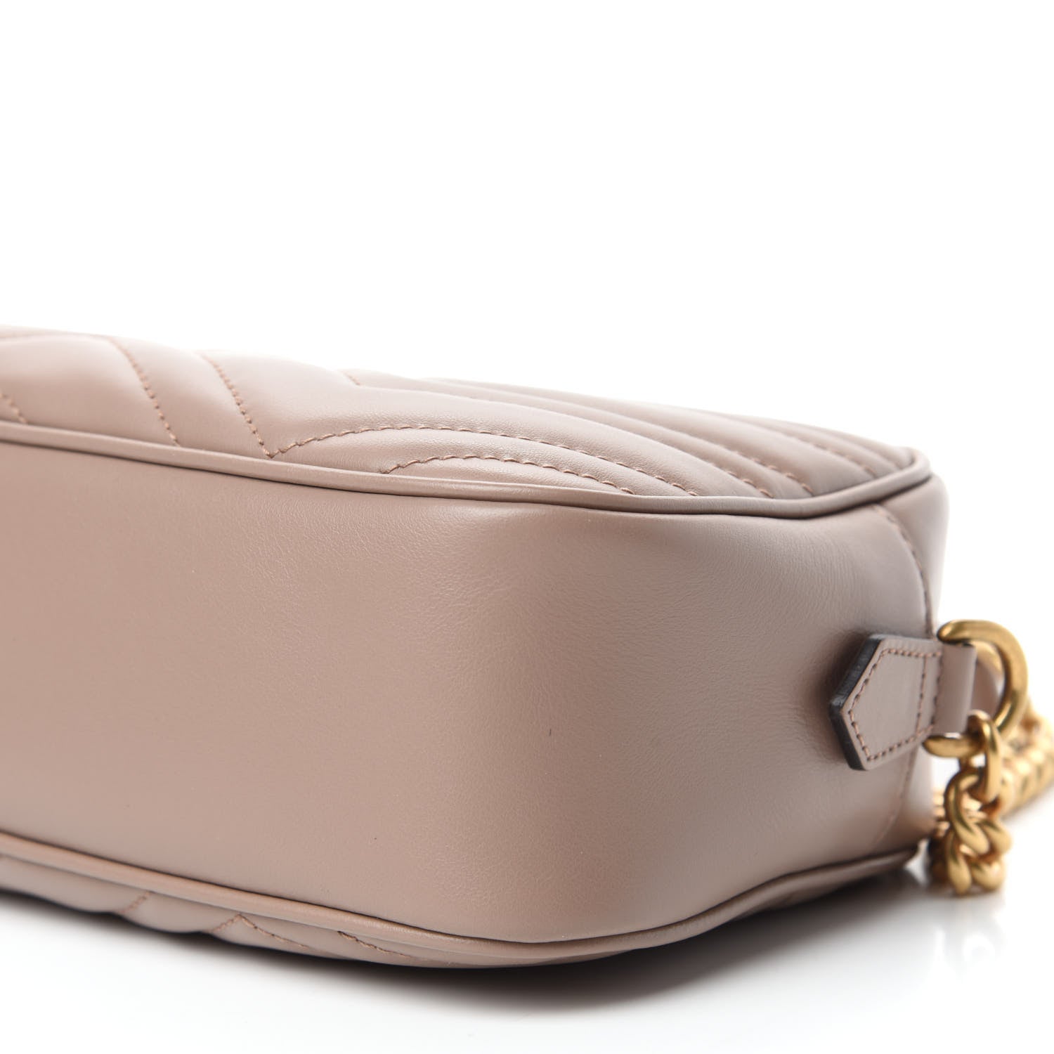 Gucci Calfskin Matelasse Small GG Marmont Chain Shoulder Bag Porcelain Rose 7 of 10