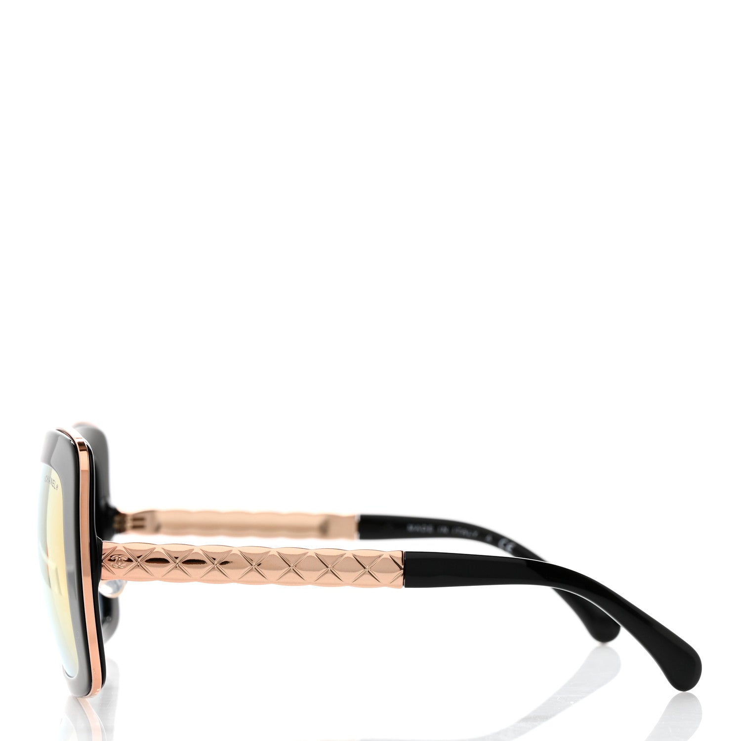Chanel Metal Square Spring Sunglasses 5369 Black Pink Gold 3 of 7