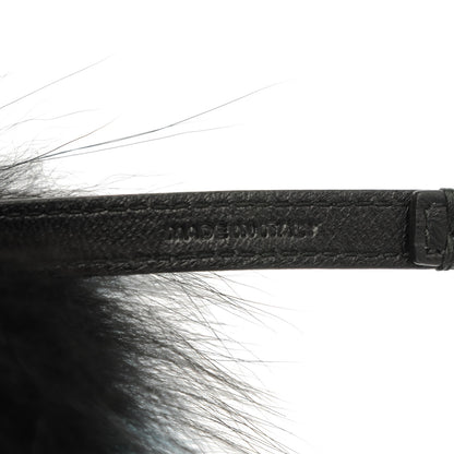 Fendi Fox Fur O ABCharm Bag Charm Black Light Blue 3 of 4