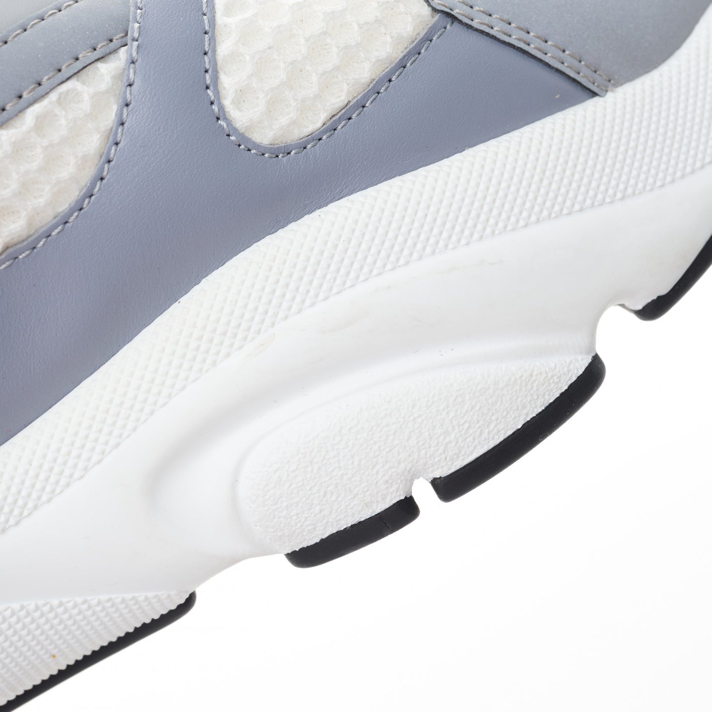 Technical Mesh Calfskin Mens B22 Sneakers 42 White Blue Grey