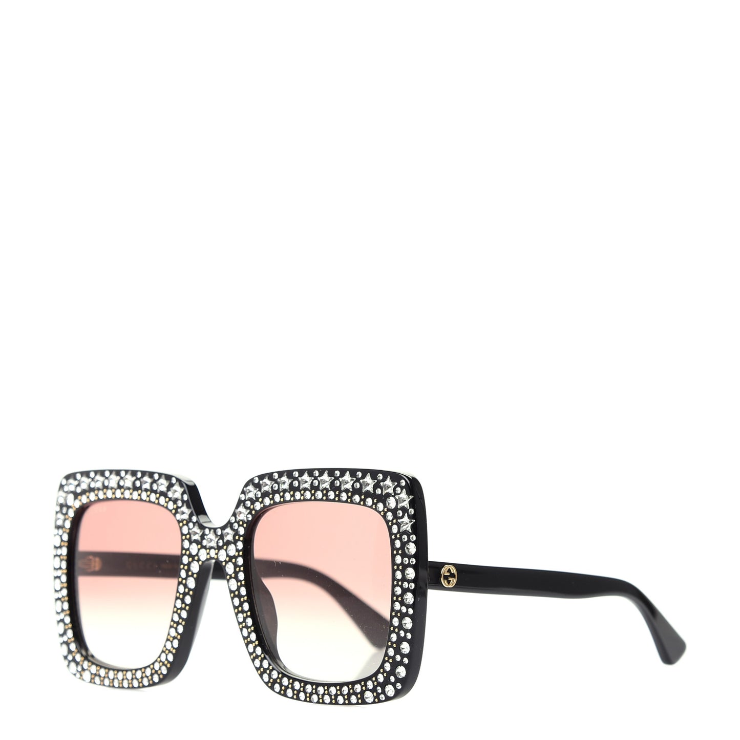 Acetate Crystal Oversize Sunglasses GG0148S Black
