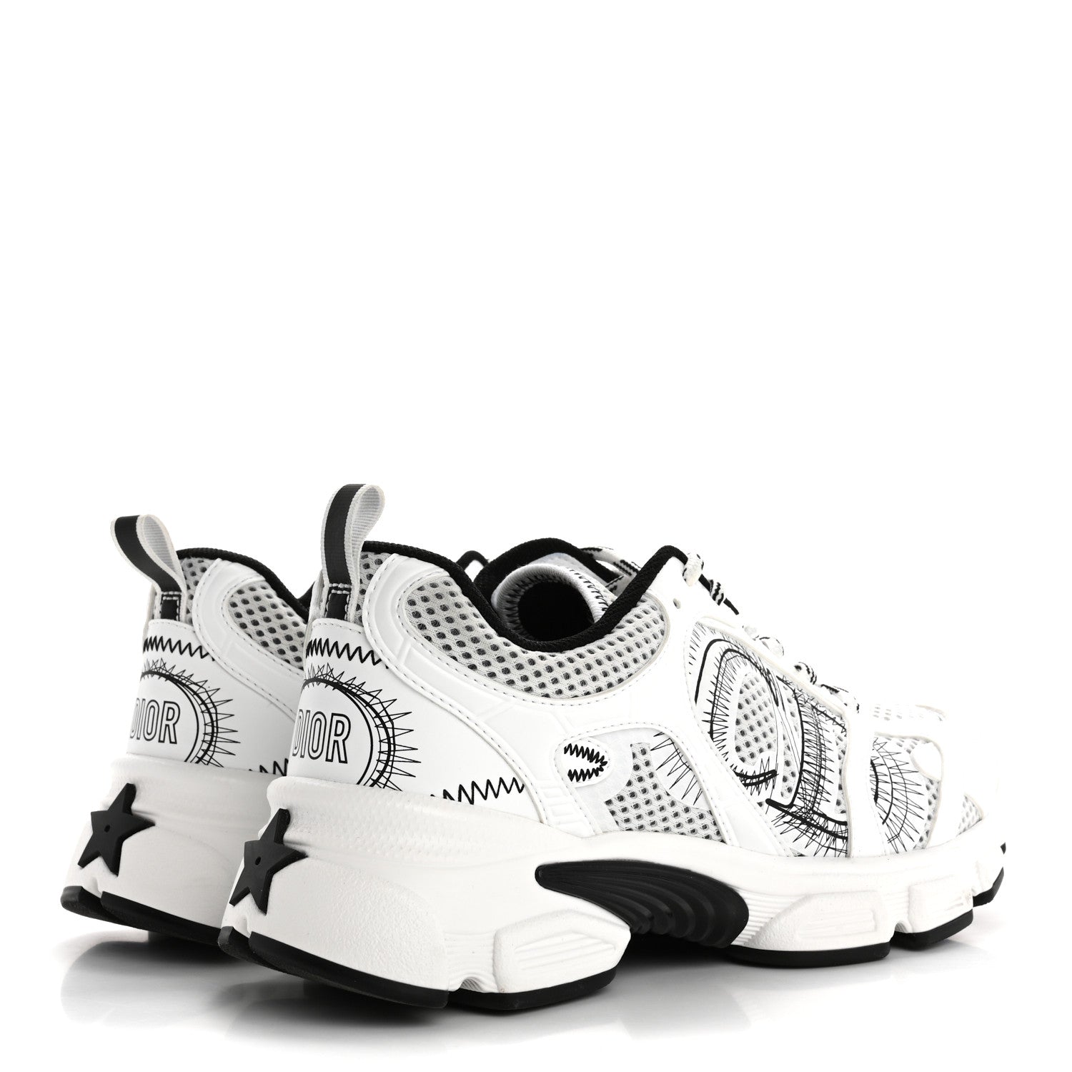 Christian Dior Technical Mesh Dior Chrono Sneakers 37 White Black 5 of 10