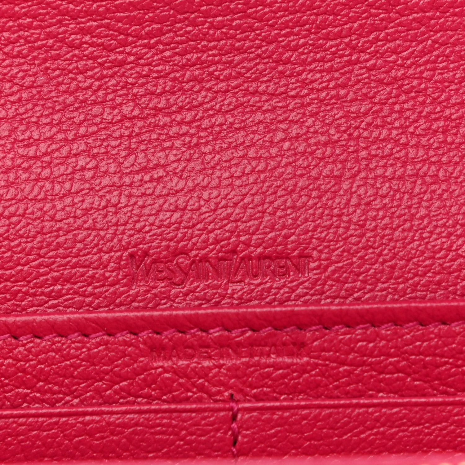 Saint Laurent Goatskin Belle De Jour Flap Wallet Fuchsia 6 of 7