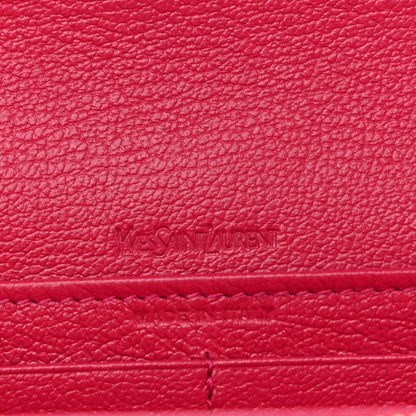 Saint Laurent Goatskin Belle De Jour Flap Wallet Fuchsia 6 of 7