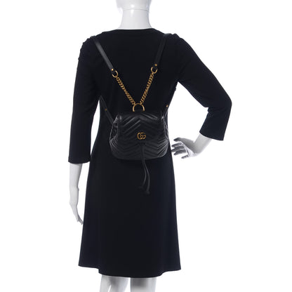Gucci Calfskin Matelasse GG Marmont Flap Backpack Black 2 of 9