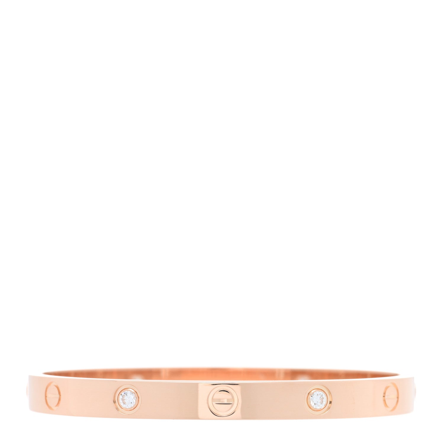 Cartier 18K Pink Gold 4 Diamond LOVE Bracelet 17 2 of 5