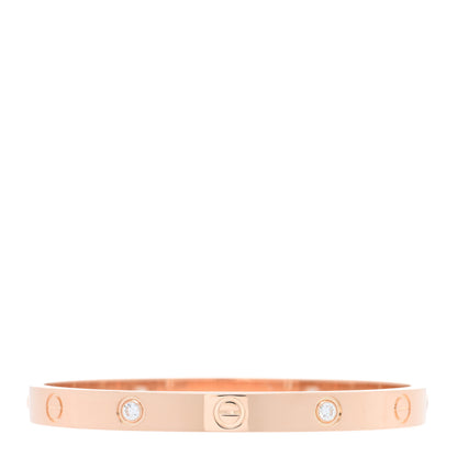 Cartier 18K Pink Gold 4 Diamond LOVE Bracelet 17 2 of 5