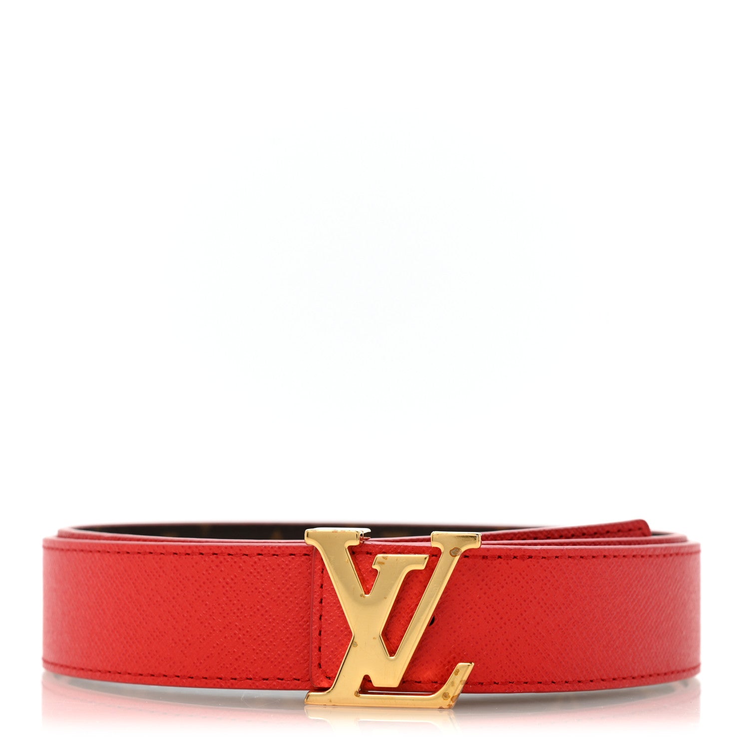 Louis Vuitton Monogram 30mm LV Initiales Reversible Belt 80 32 Coquelicot 3 of 10
