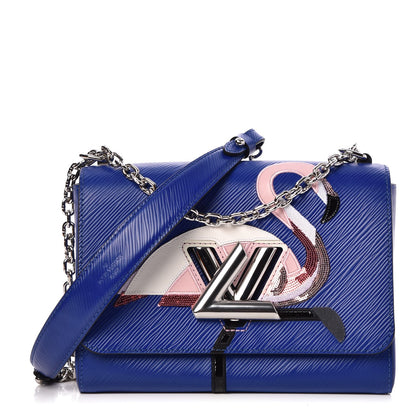 Louis Vuitton Epi Flamingo Twist Shoulder Bag MM Blue 1 of 9