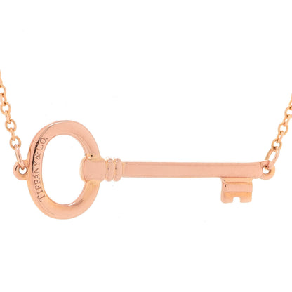 Tiffany 18K Rose Gold Small Oval Key Station Pendant Necklace 7 of 10