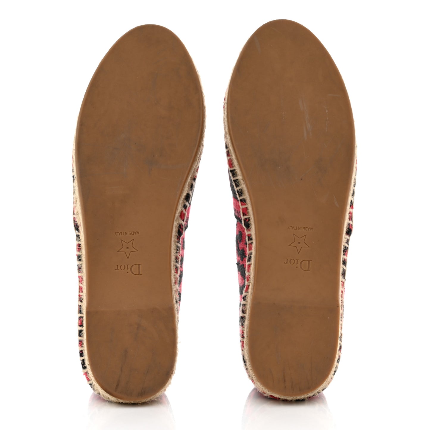 Cotton Embroidered Leopard Print Granville Espadrille 37 Red