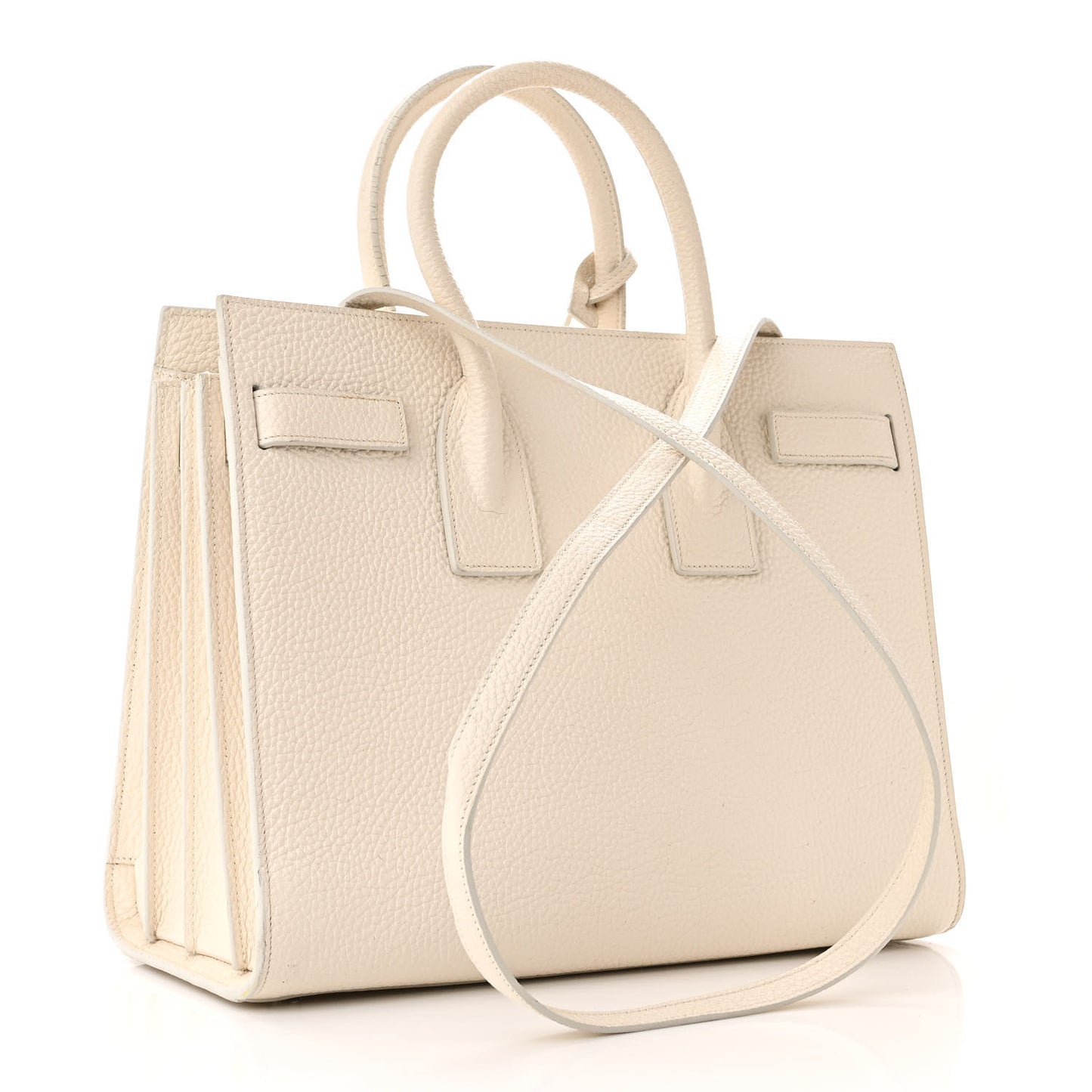 Grained Calfskin Small Sac De Jour Dove White