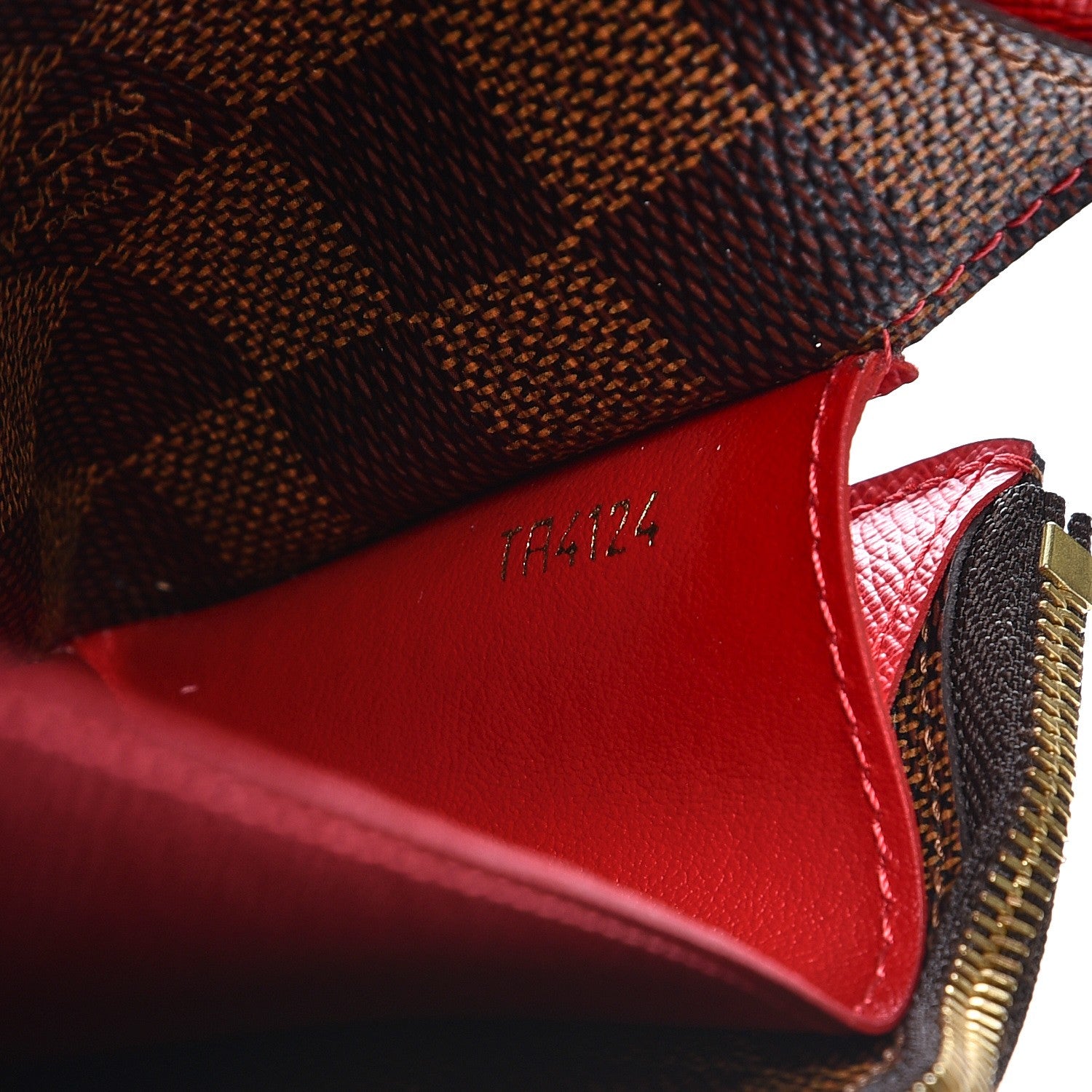 Louis Vuitton Damier Ebene Emilie Wallet Red 14 of 14