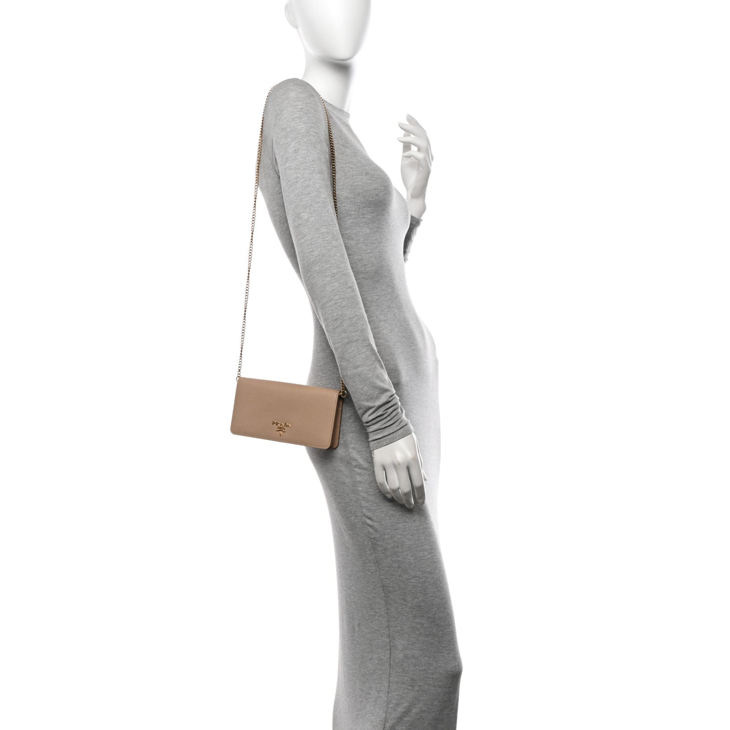 Saffiano Lux Chain Wallet Cipria