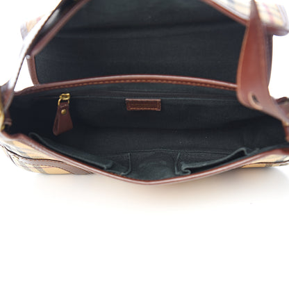 Burberry Haymarket Check Buckle Satchel Brown 4 of 12