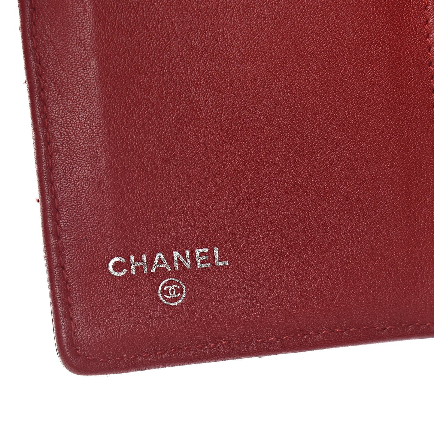 Patent Calfskin Quilted Yen Wallet Red