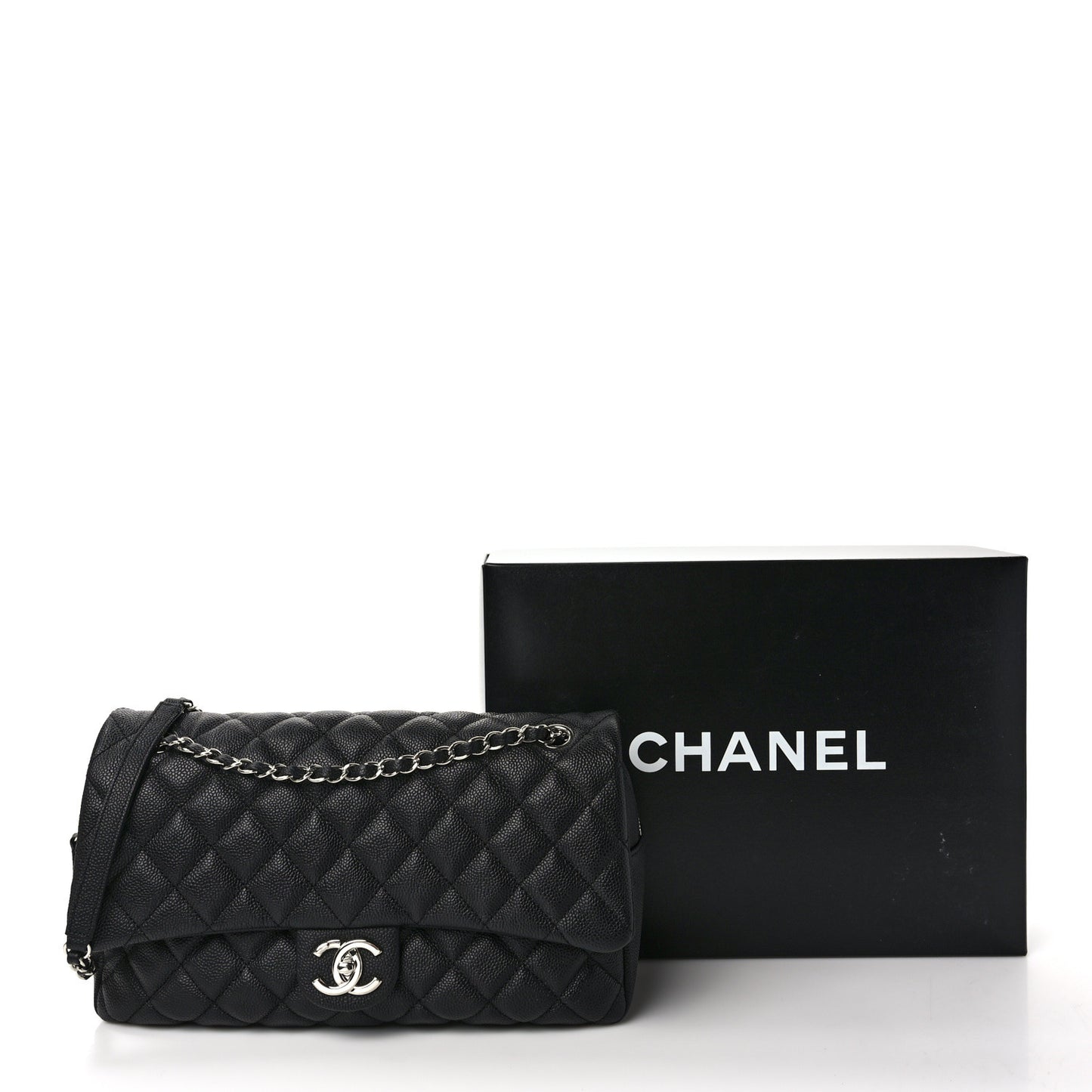 Caviar Quilted Jumbo Easy Flap Black