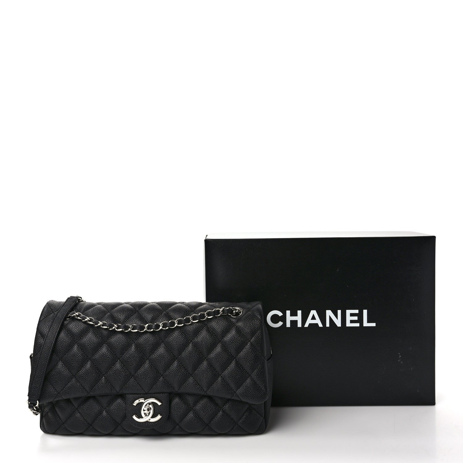 Chanel Caviar Quilted Jumbo Easy Flap Black 10 of 10