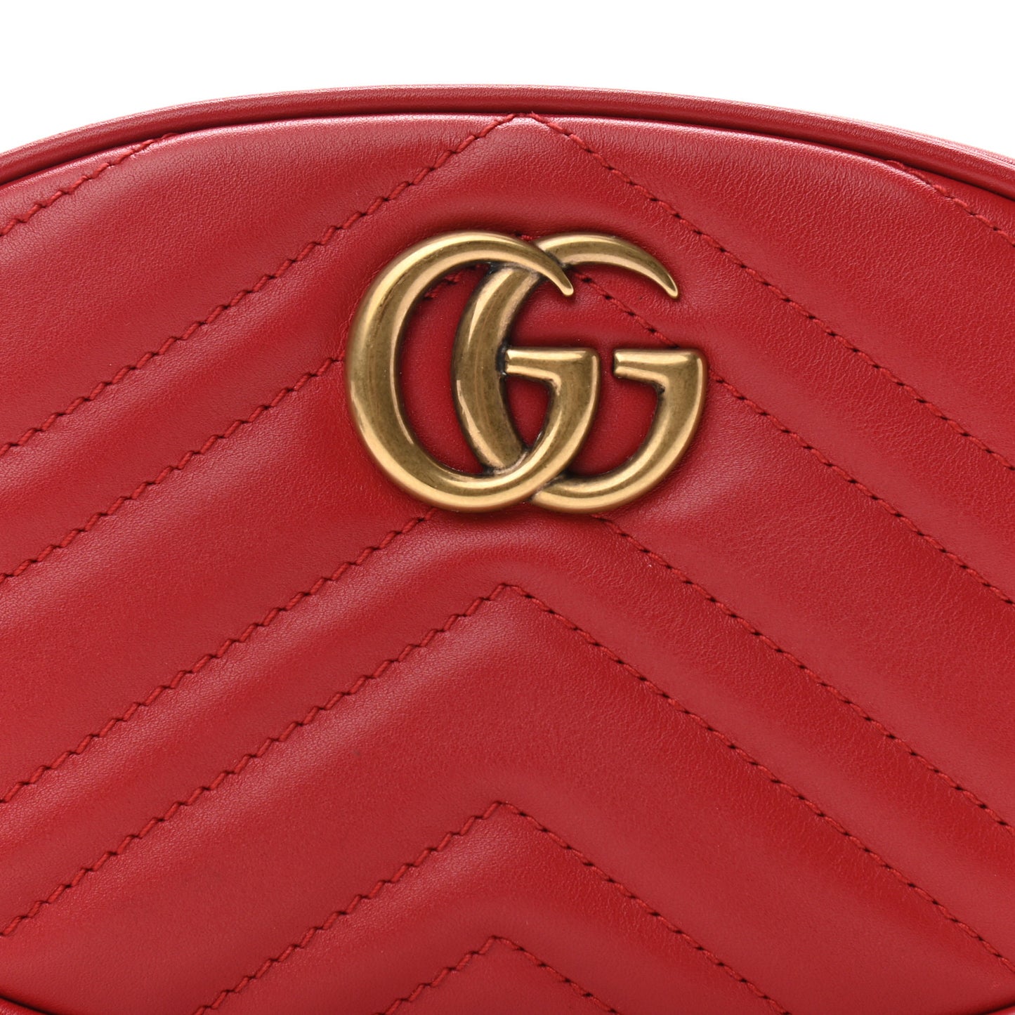 Calfskin Matelasse GG Marmont Belt Bag 85 34 Hibiscus Red