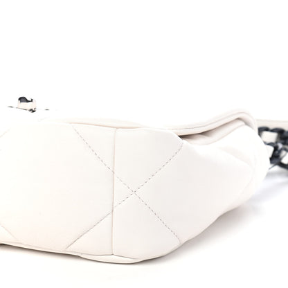 Chanel Glossy Calfskin Quilted Medium Chanel 19 Flap White Black 8 of 8
