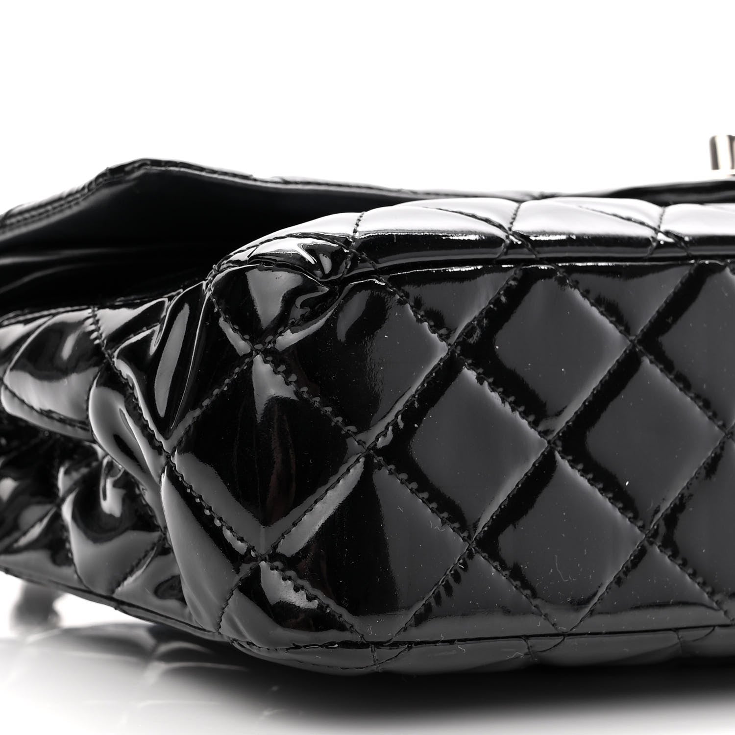 Chanel Patent Quilted Medium Double Flap Black 9 of 10