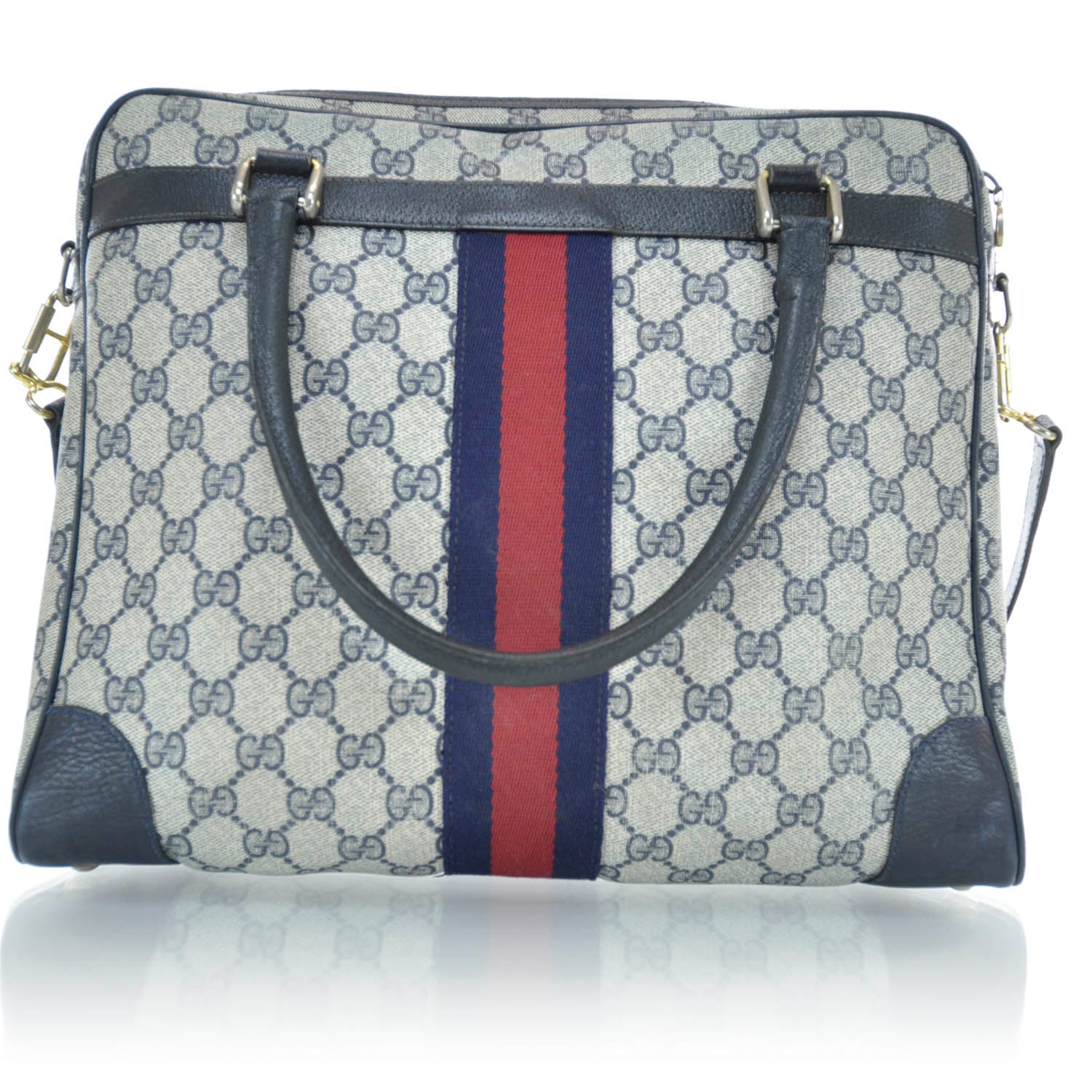 Gucci Monogram Web Tote Navy 3 of 9