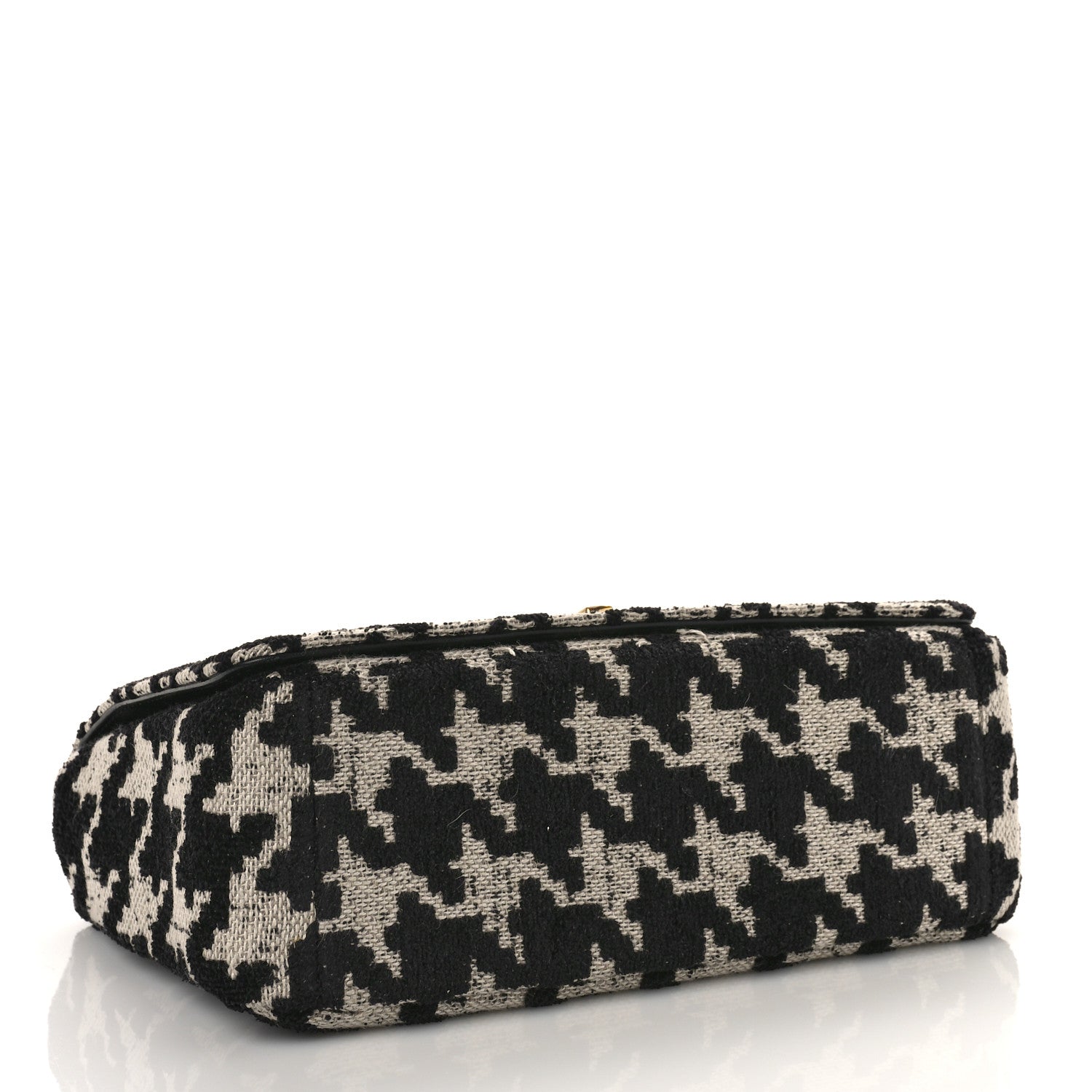 Christian Dior Technical Canvas Macro Houndstooth Medium Caro Bag Black White 4 of 9