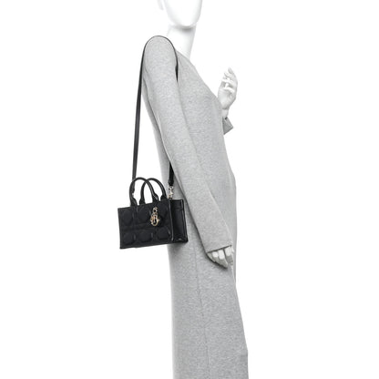 Christian Dior Calfskin Macrocannage Mini Book Tote Black 2 of 12