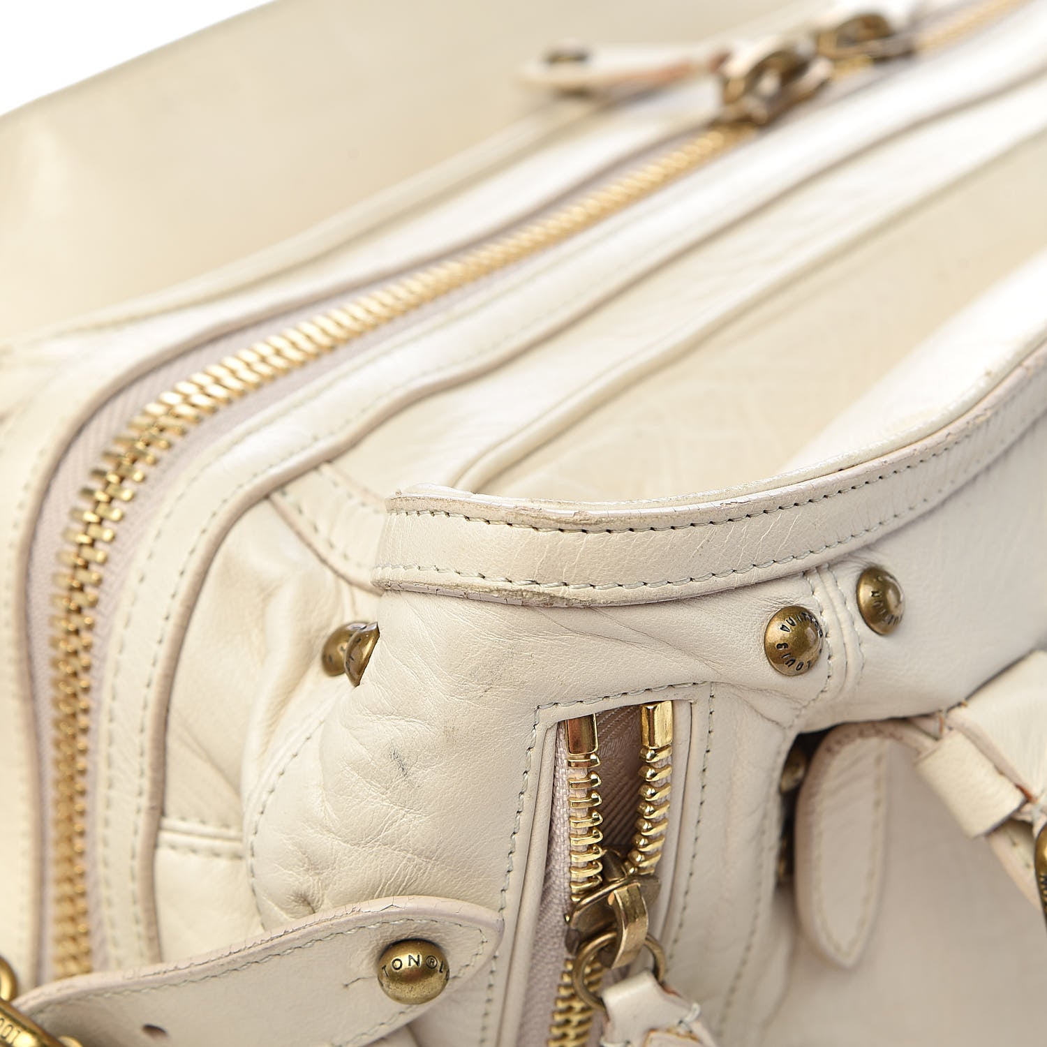 Louis Vuitton Lambskin Riveting White 9 of 28