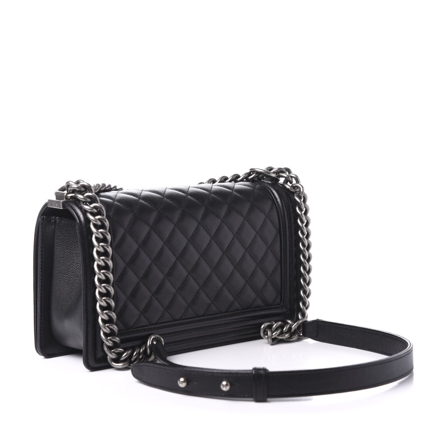 Caviar Quilted Medium Boy Flap Black