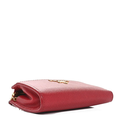 Prada Saffiano Metal Zip Around Keychain Fuoco 4 of 9